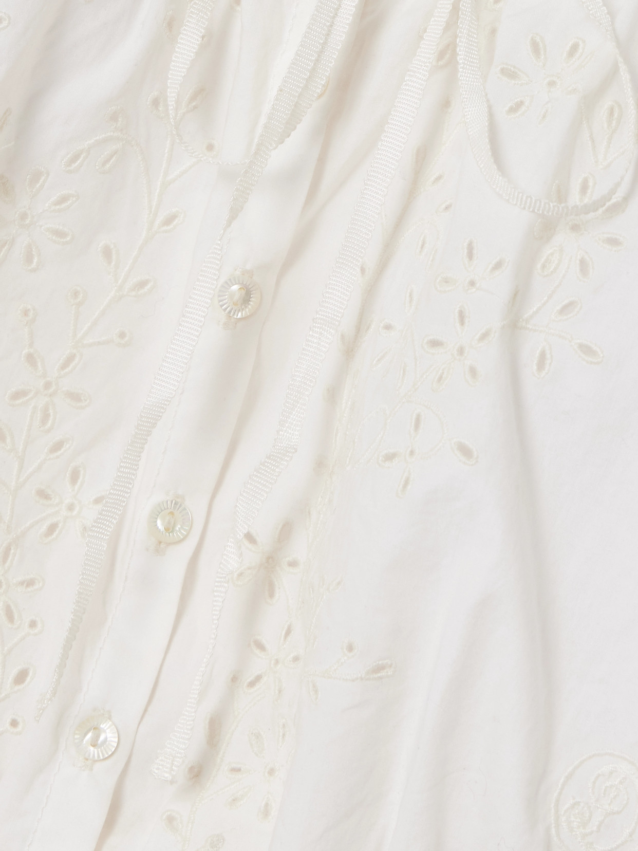 Doen Traveler Cropped Broderie Anglaise Organic Cotton Top