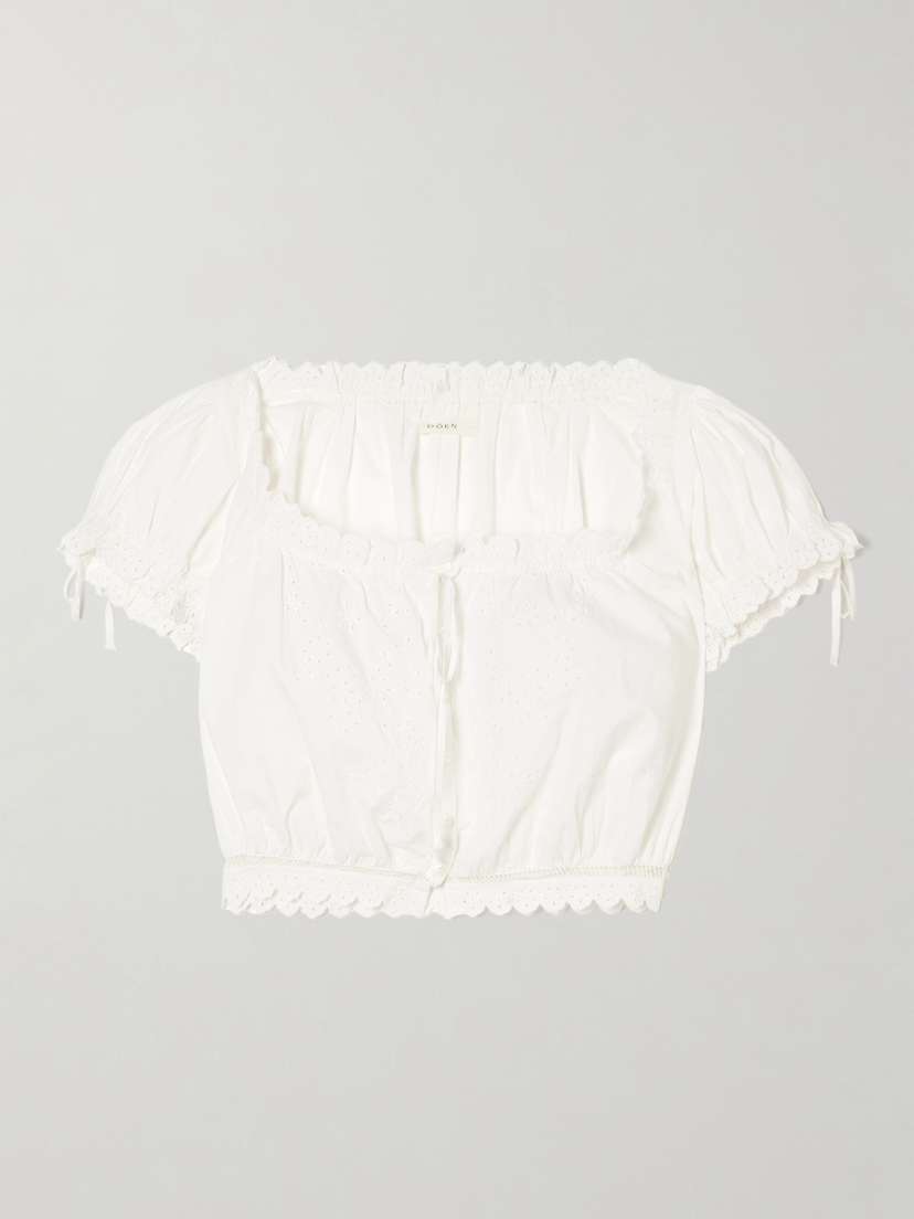 DÔEN Nera Broderie Anglaise Organic Cotton Blouse