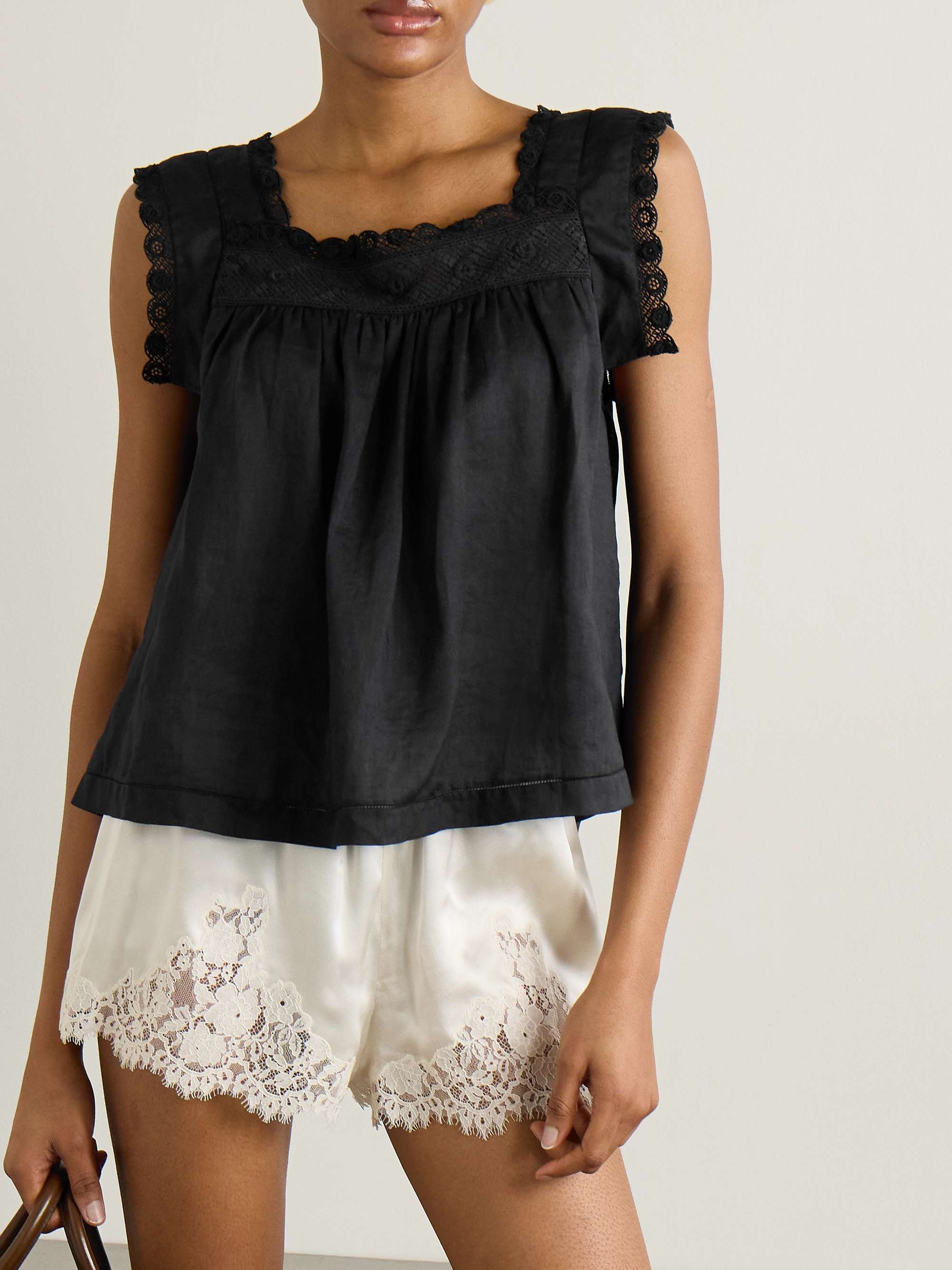 DÔEN Aphra crochet-trimmed ramie top