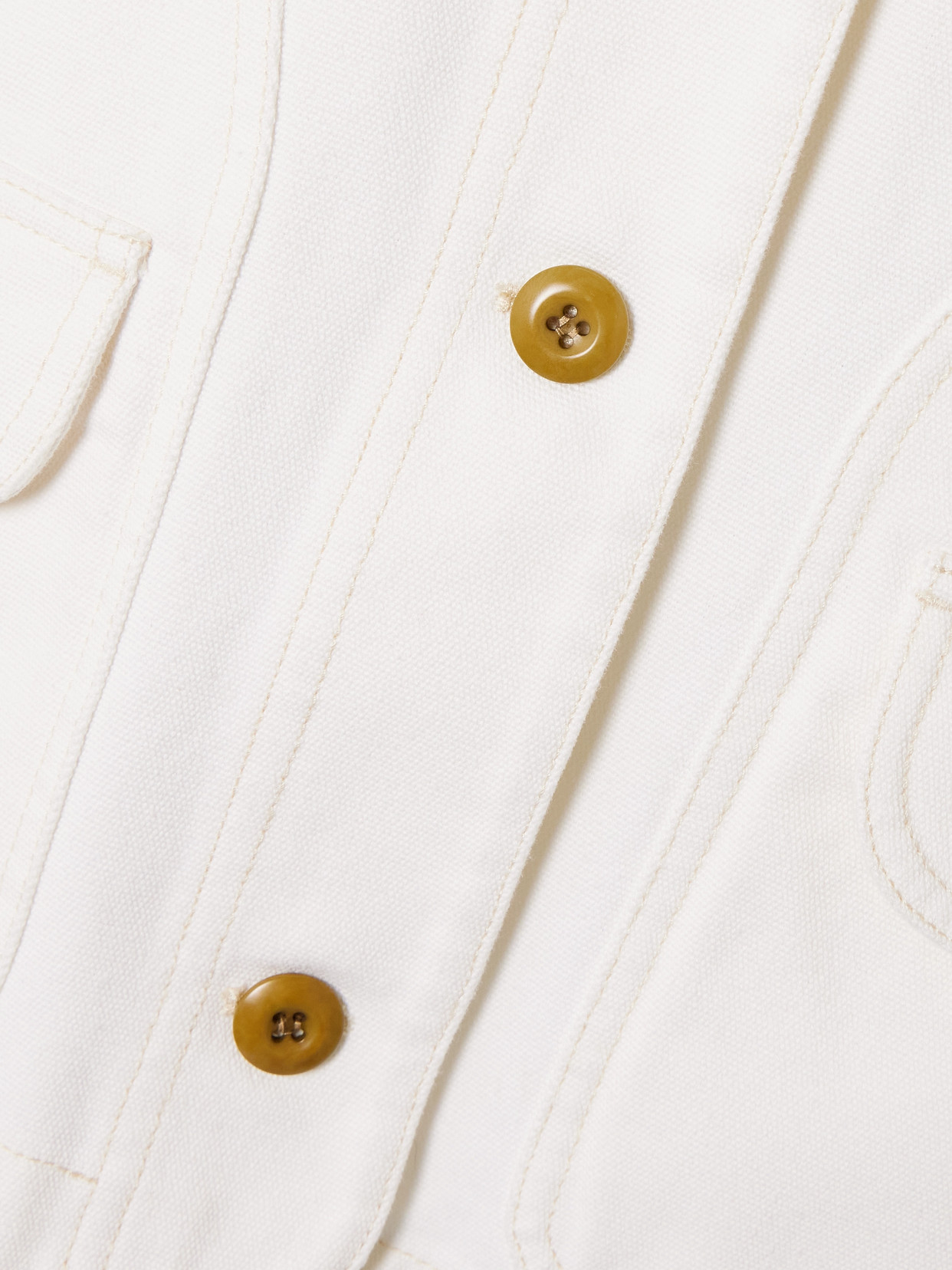 Doen Pascual Corduroy-trimmed Cotton Jacket In White