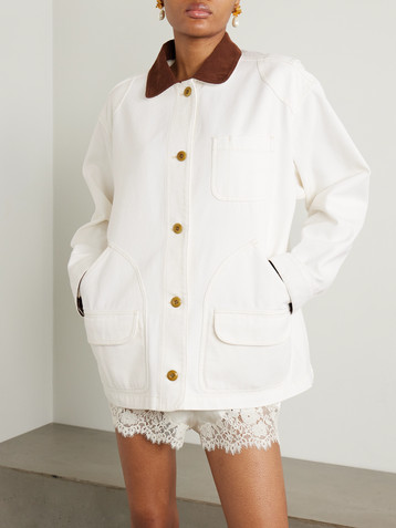 Dôen Pascual corduroy-trimmed cotton jacket