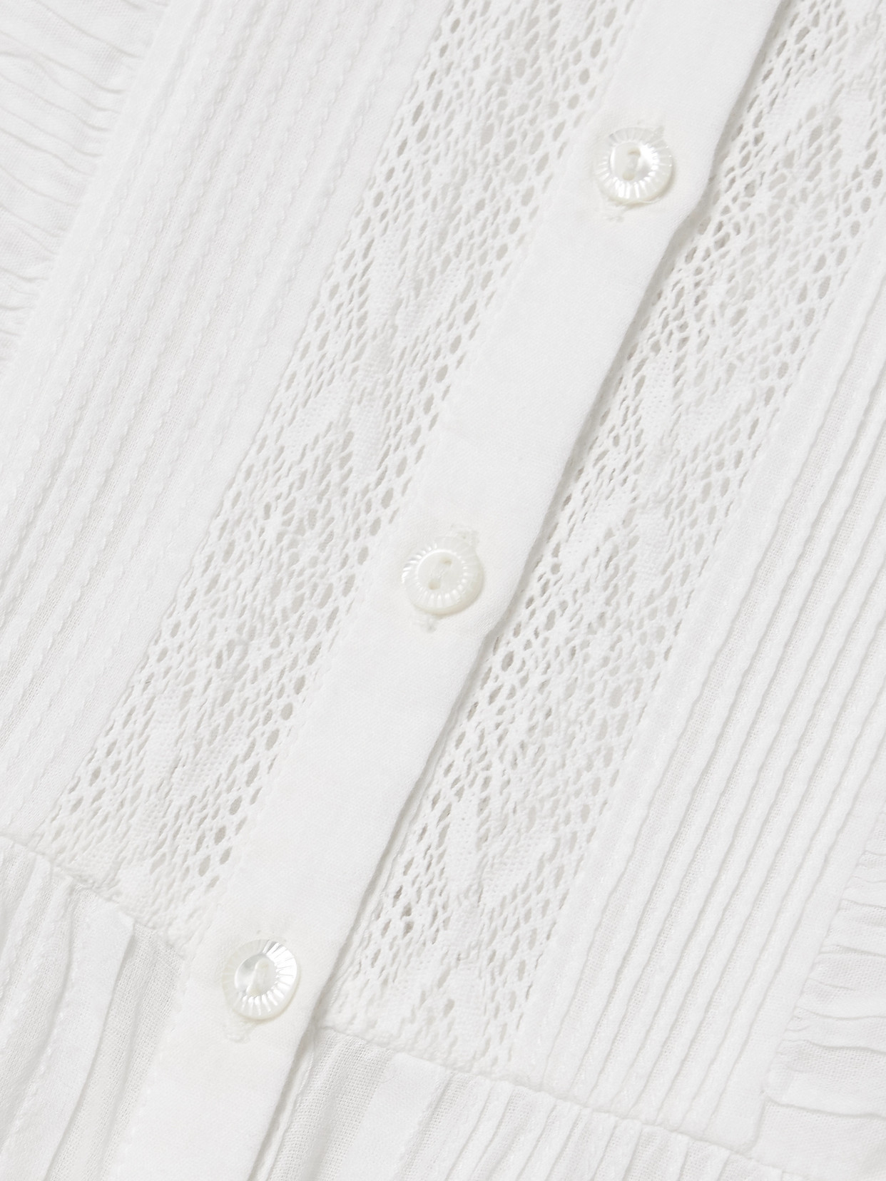 Shop Doen Helaine Crocheted And Pintucked Cotton-voile Midi Dress In White