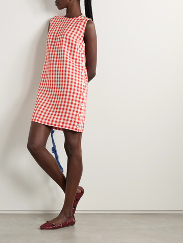 Dôen Coraline gingham woven mini dress