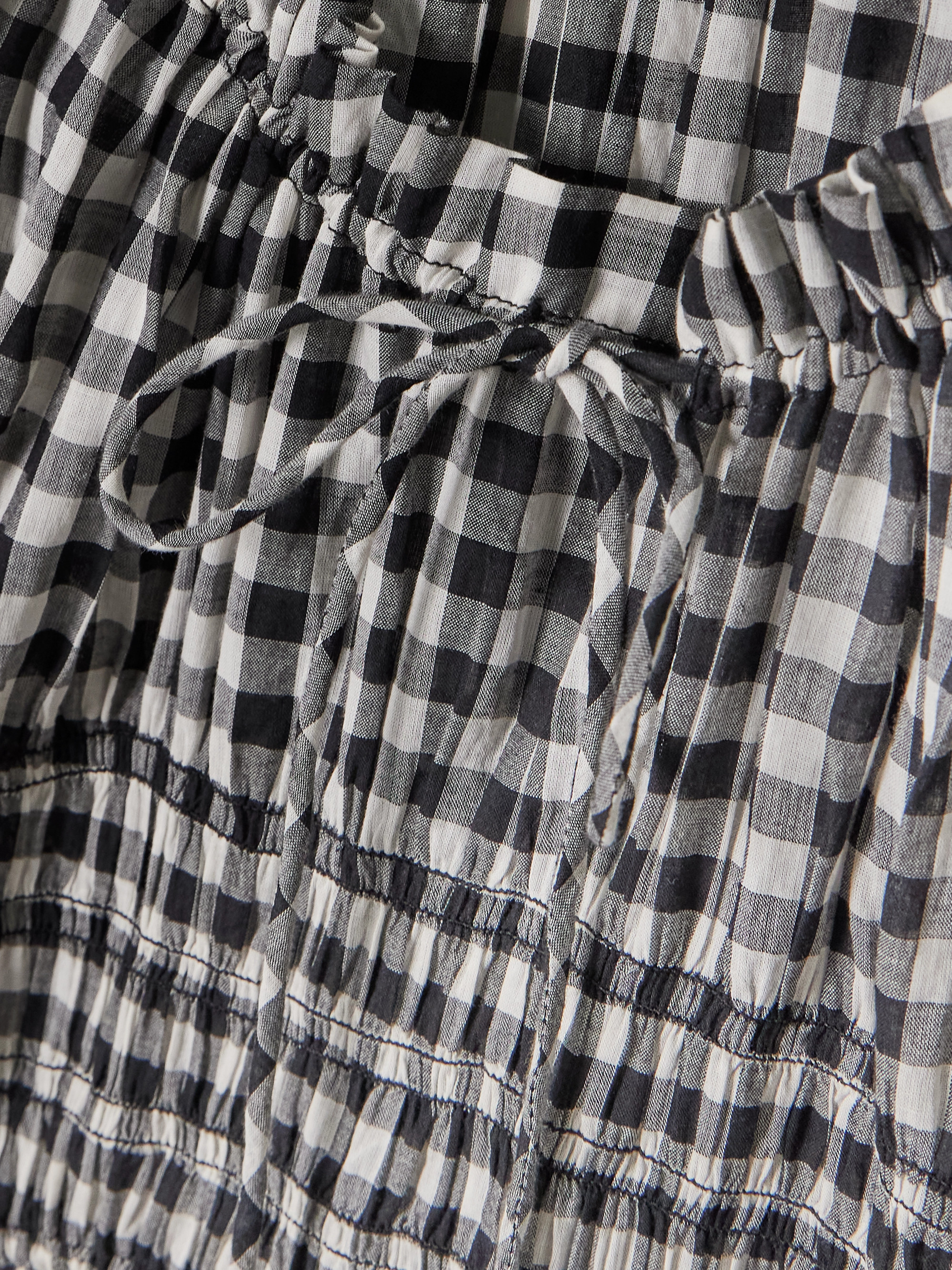 Dôen Ischia shirred gingham cotton-voile midi dress thumbnail