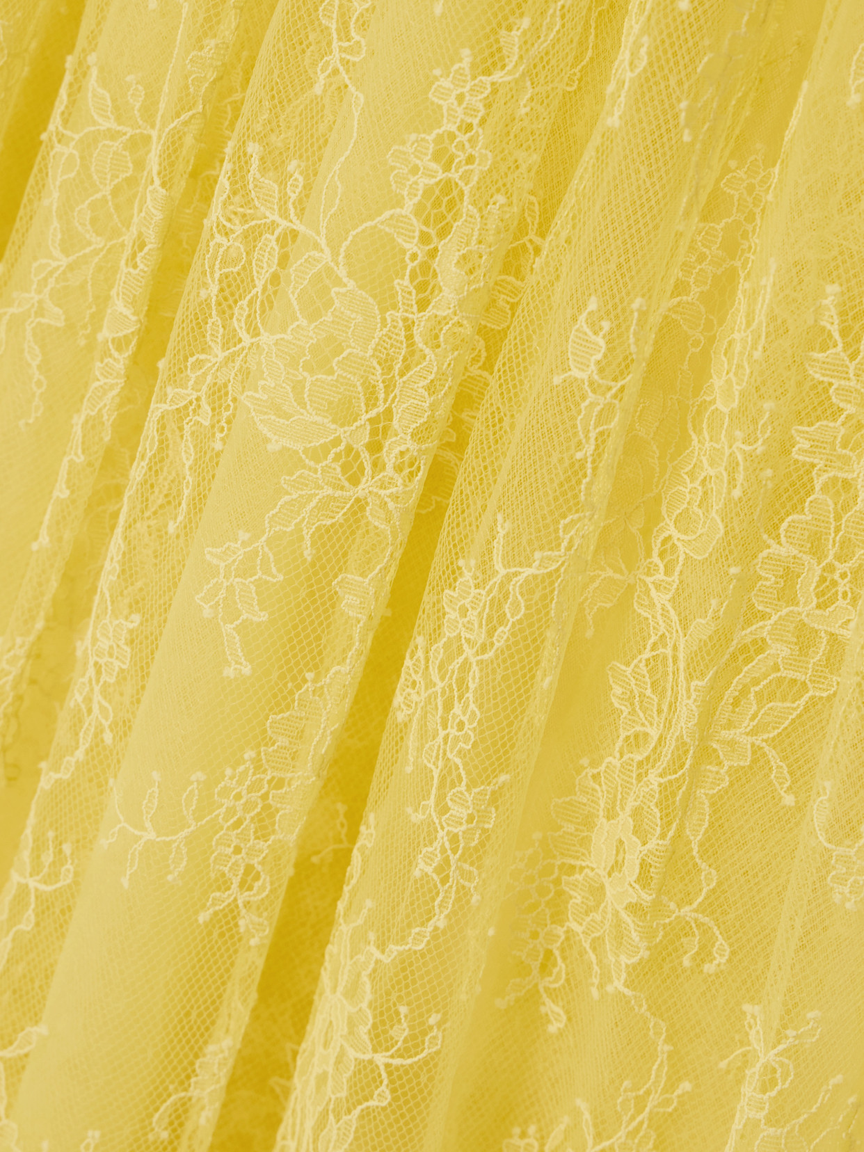 DOEN PAMELINA RUFFLED SHIRRED LACE MIDI DRESS