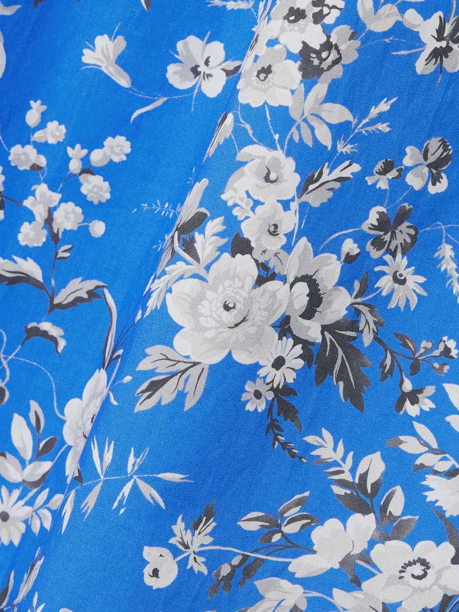 emmaretta shirred floral-print organic cotton-voile midi dress