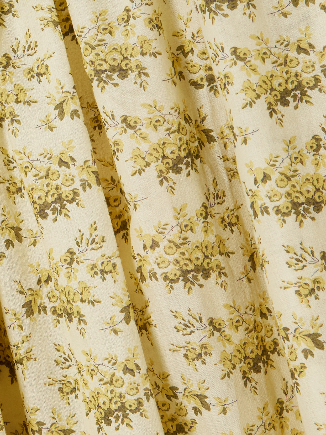 Doen Marcie Tiered Pleated Floral-print Organic Cotton-voile Midi Skirt In Yellow