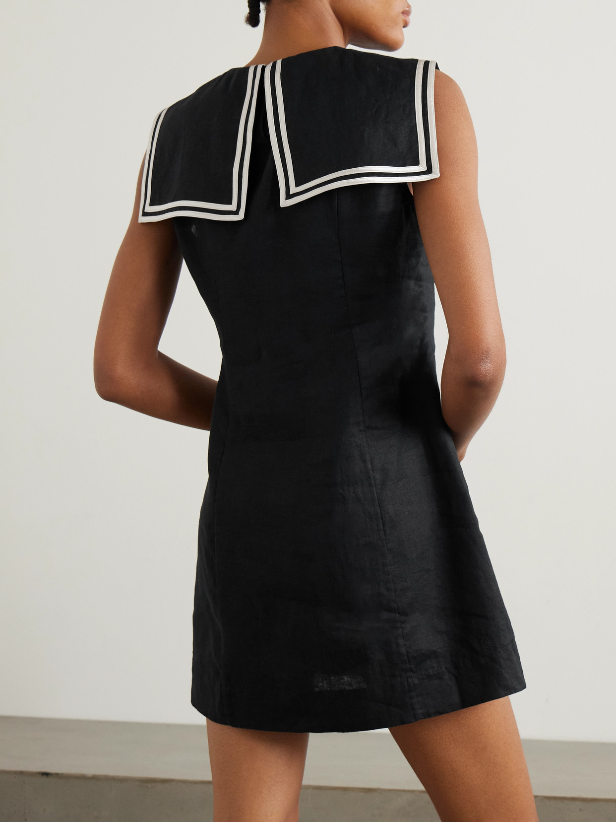 Shop Doen Monroe Striped Linen Mini Dress