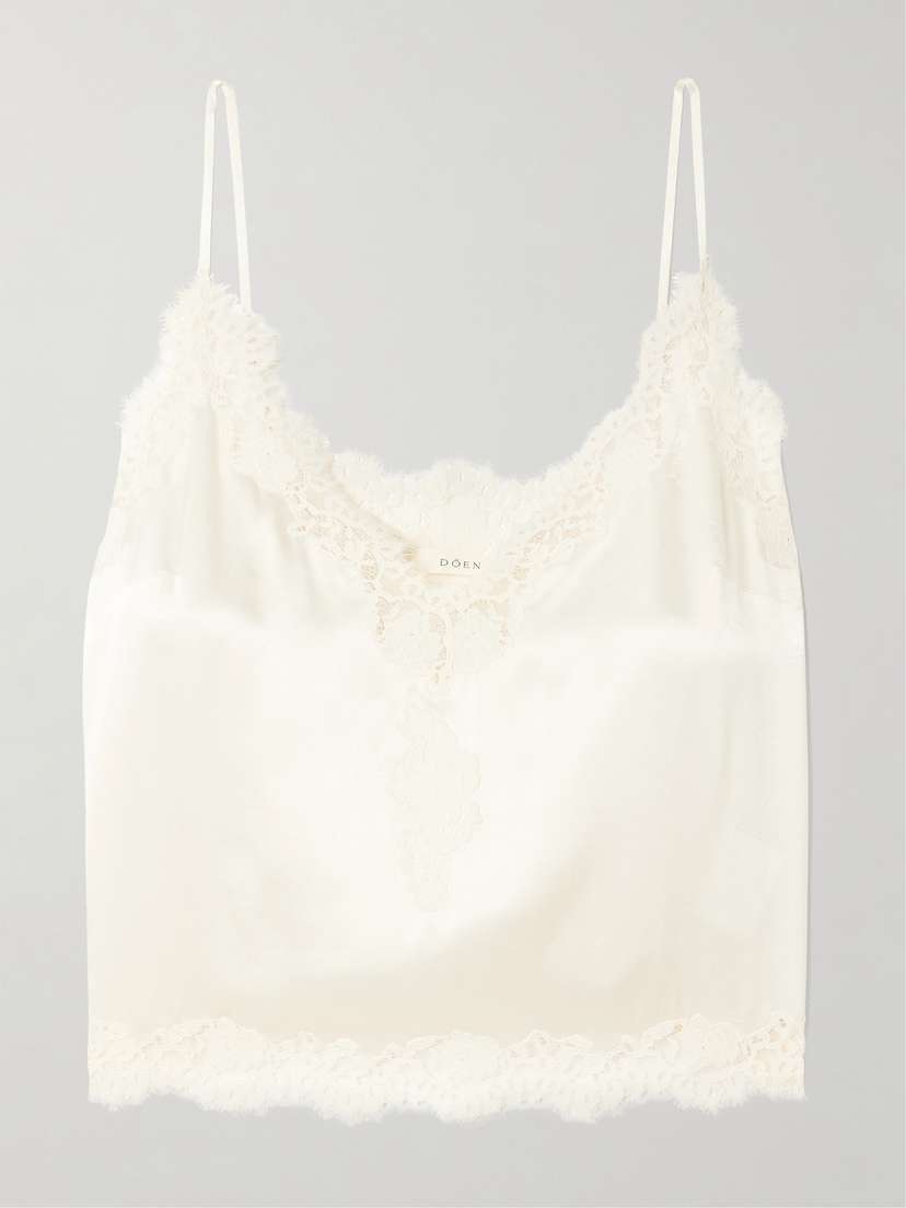 DÔEN Kira Lace-trimmed Silk-satin Camisole