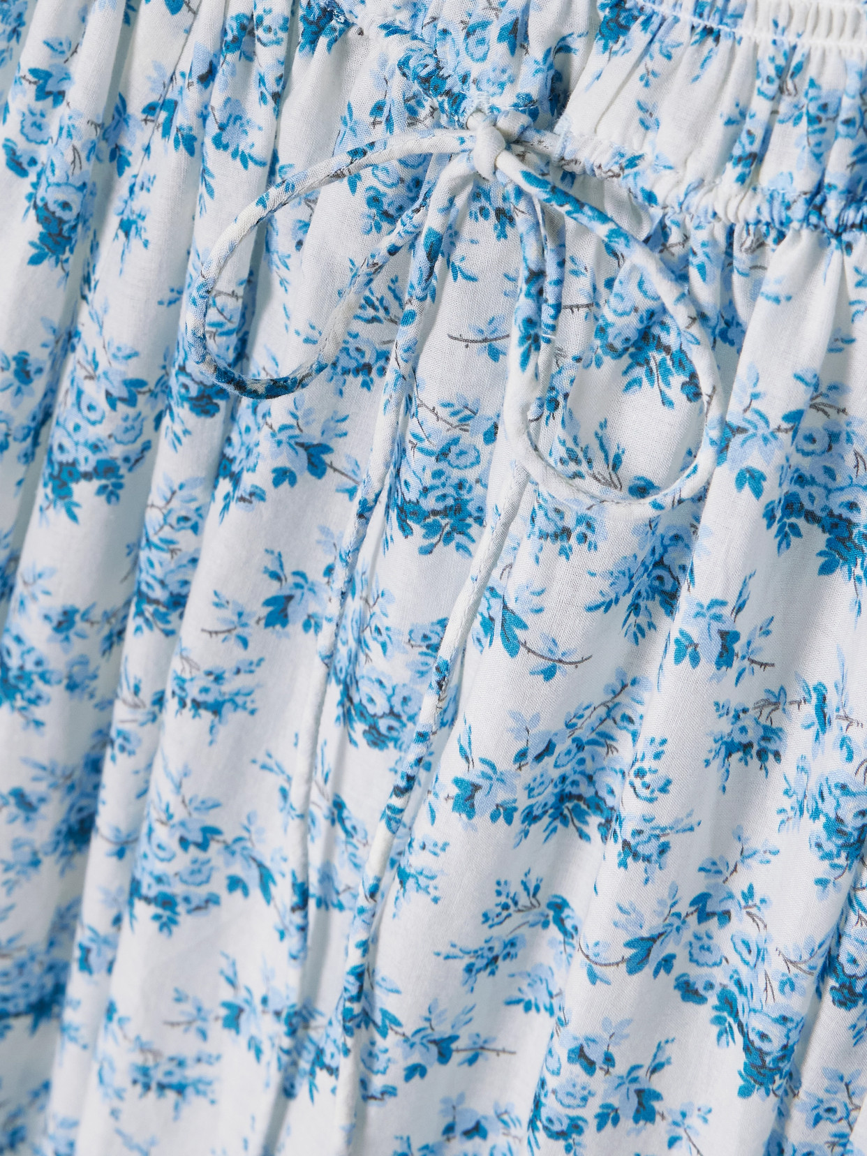 DOEN ASHLYNN TIE-DETAILED SHIRRED FLORAL-PRINT ORGANIC COTTON-VOILE MIDI DRESS