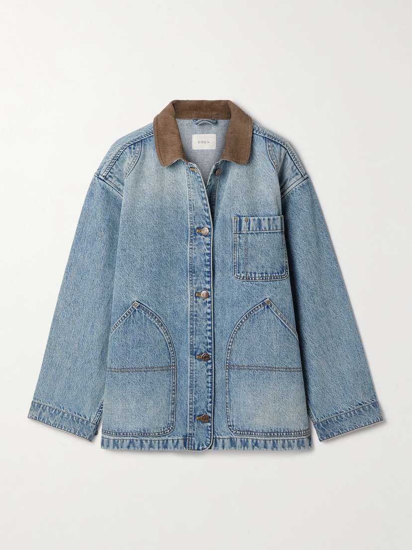 DÔEN Pascual Corduroy-trimmed Denim Jacket
