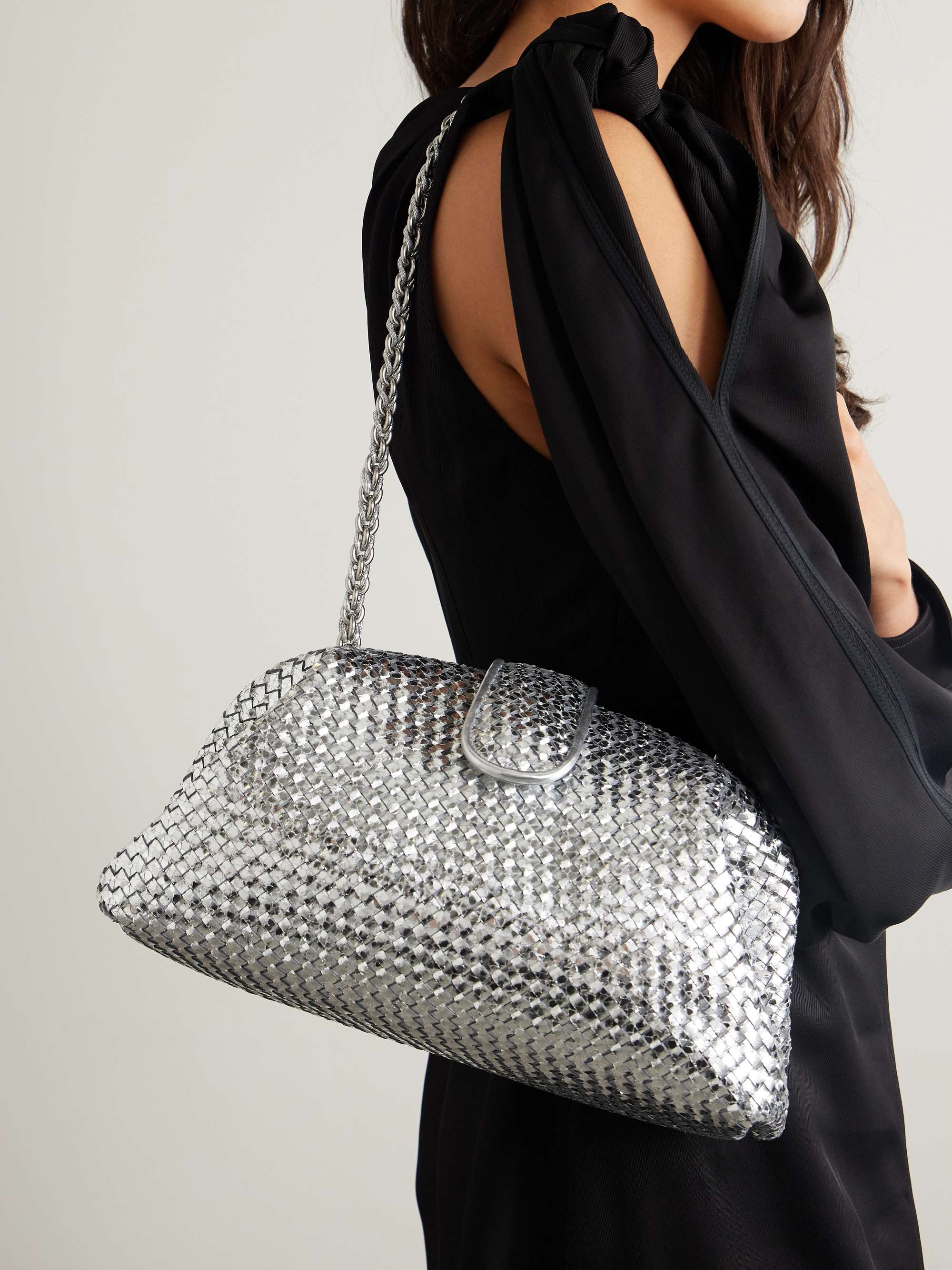 BOTTEGA VENETA Lauren 1980 intrecciato metallic leather