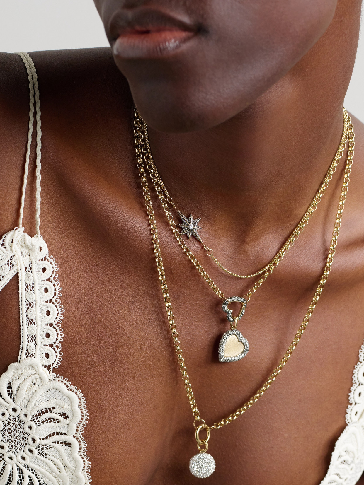 Lucy Delius Victorian Star East West Rhodium-plated 14-karat Gold Diamond Necklace In Gold