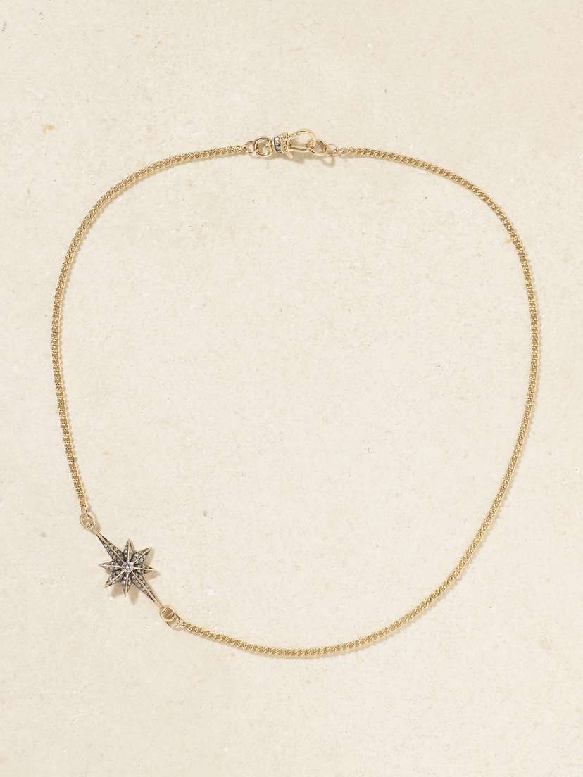 Lucy Delius Victorian Star East West Rhodium-plated 14-karat Gold Diamond Necklace