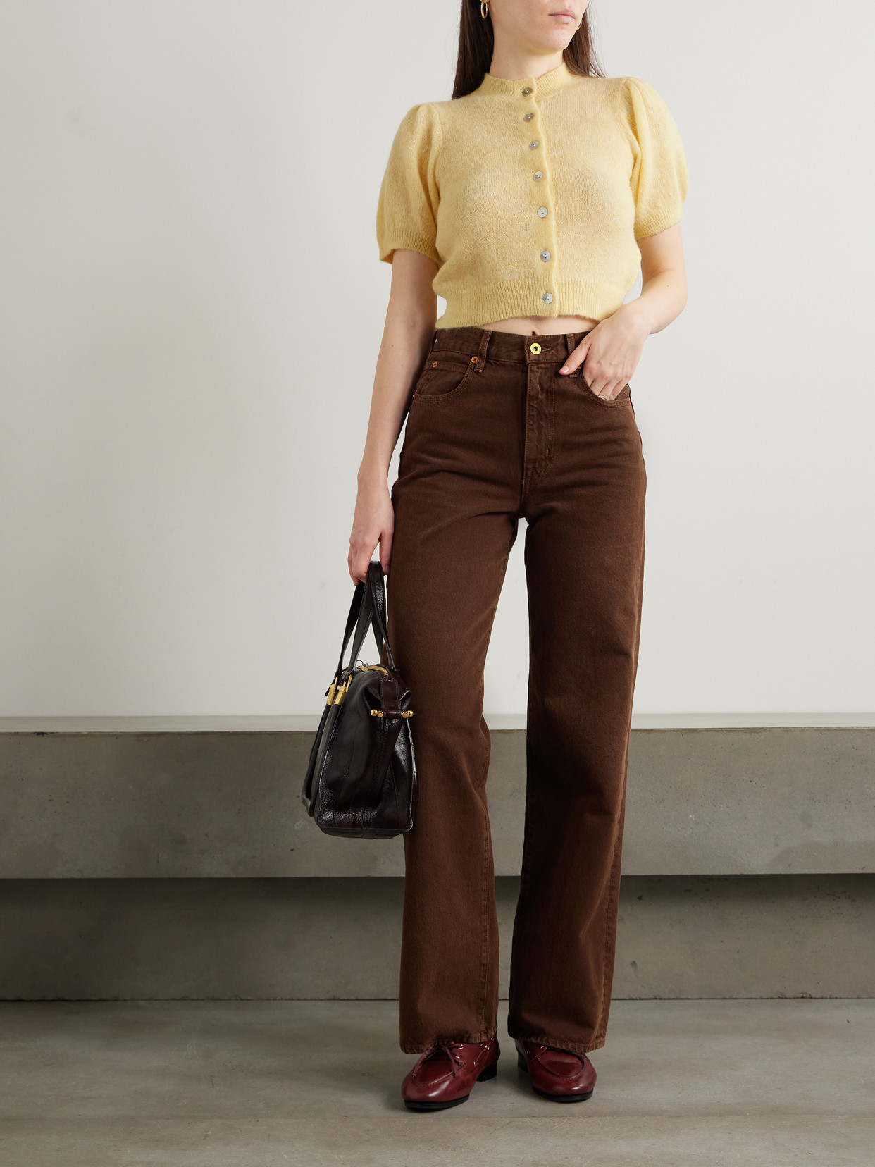 Doen Anisa Alpaca-blend Cardigan In Yellow