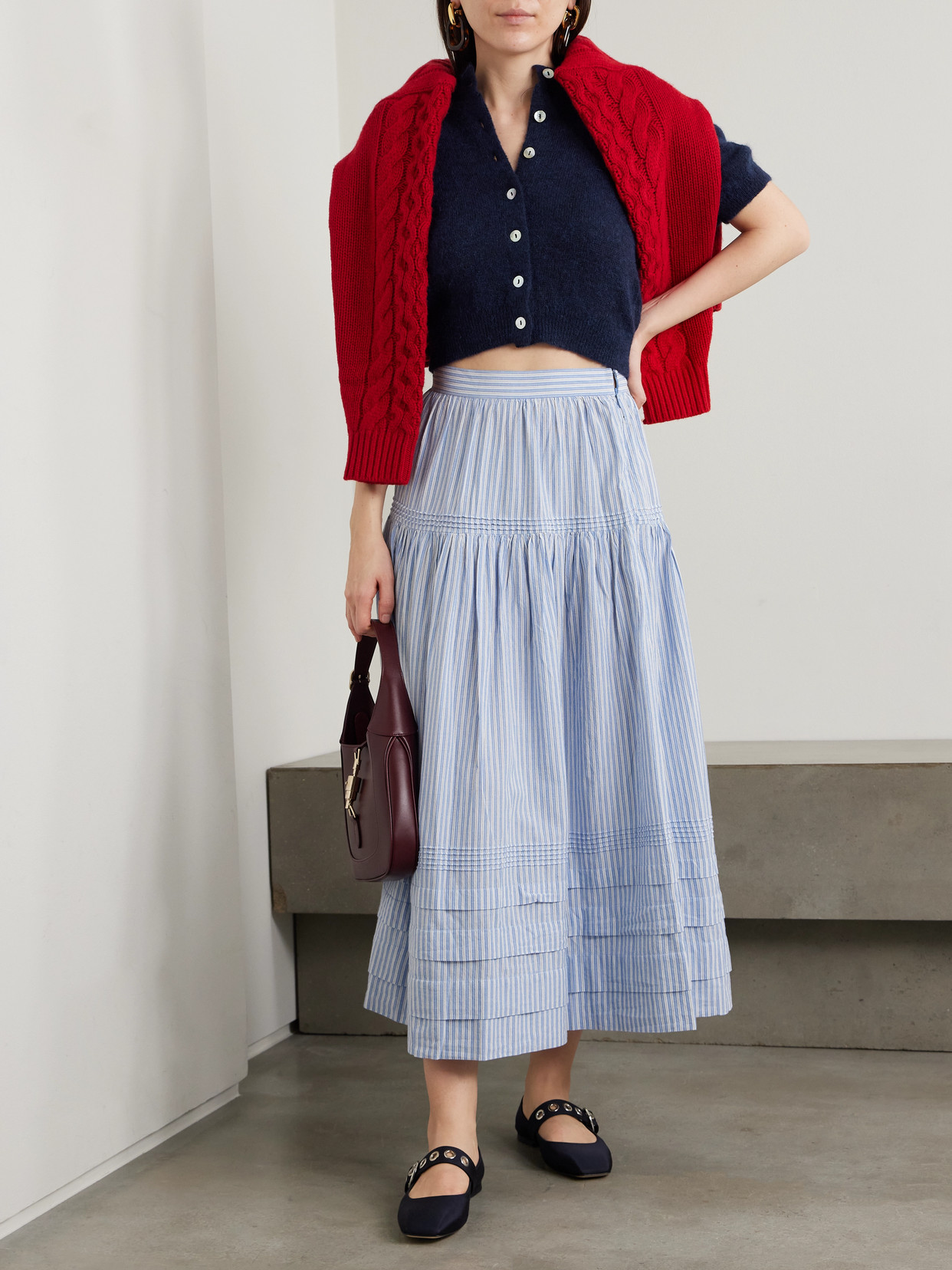 Doen Anisa Alpaca-blend Cardigan In Blue