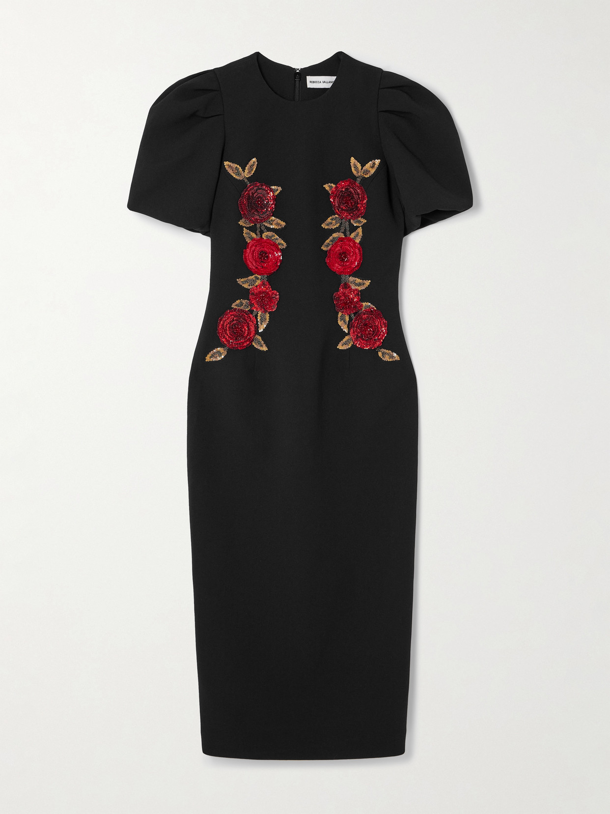 Rebecca Vallance Rosetta Midi Dress In Black
