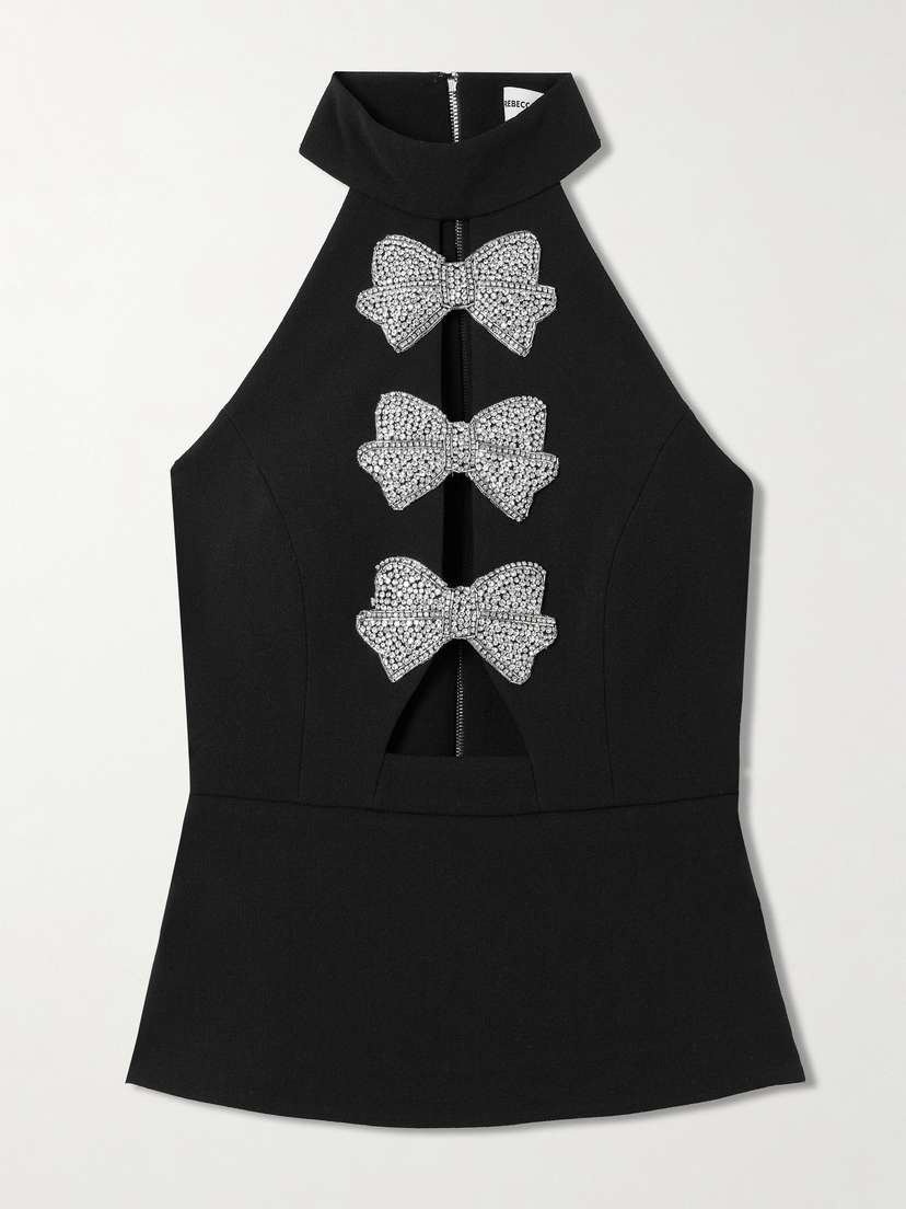Rebecca Vallance Lita Cutout Embellished Cady Top