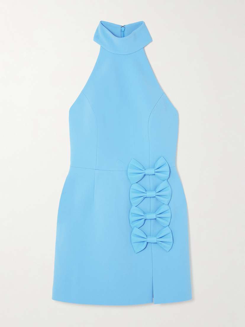 Rebecca Vallance Skye Taffeta-trimmed Cloqué Halterneck Mini Dress