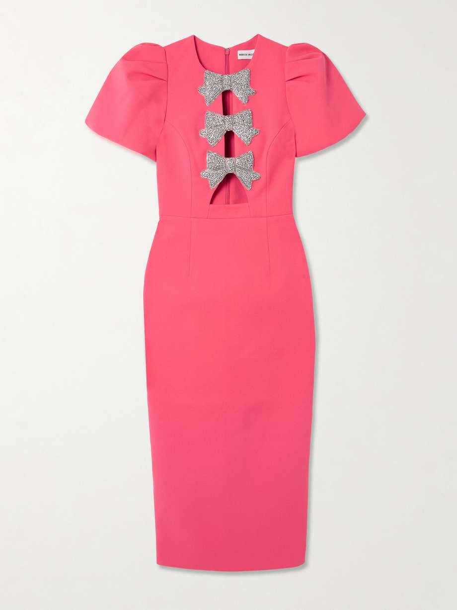 posey cutout embellished cady midi dress