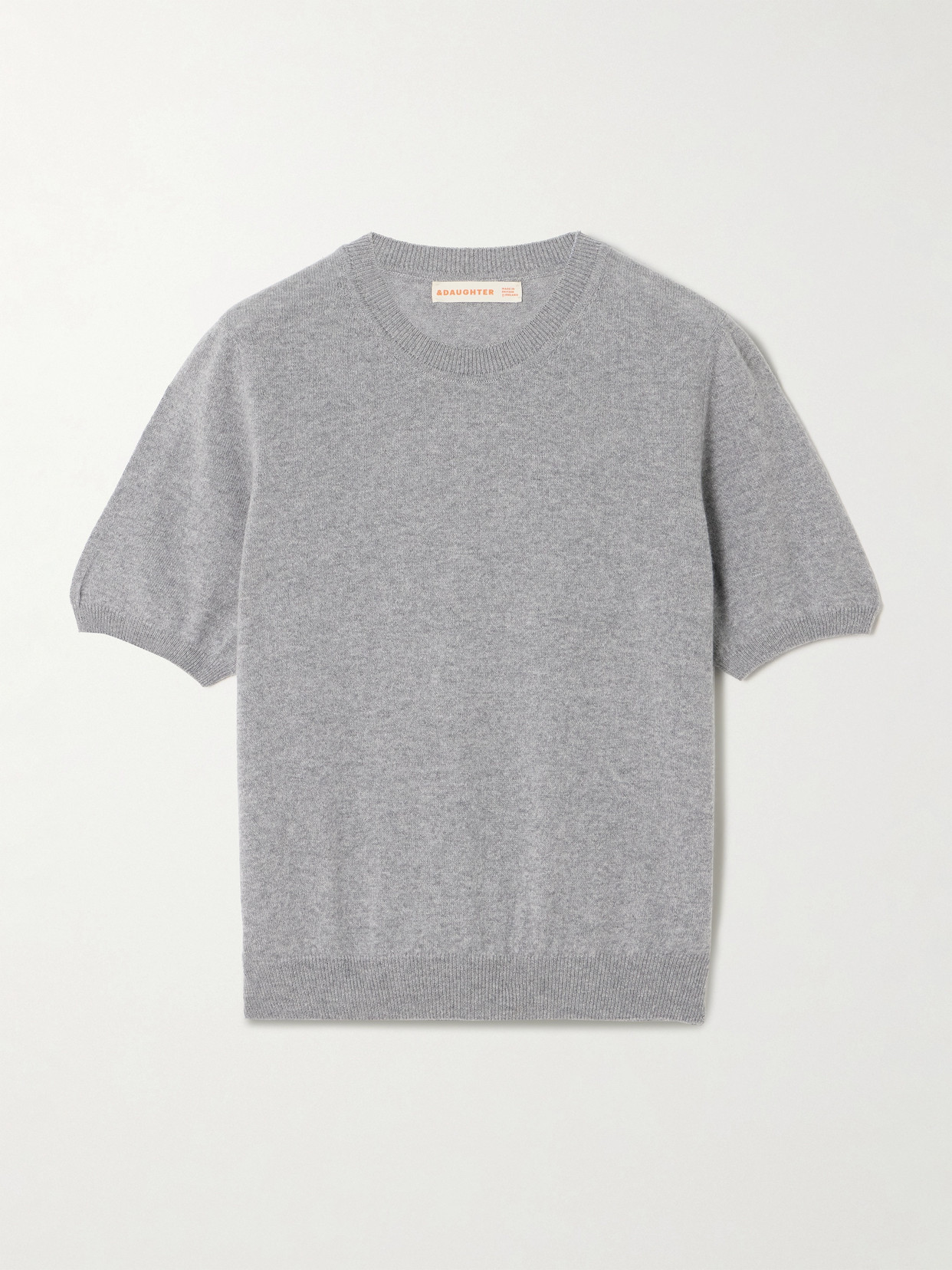 And-daughter Emer Cropped Cashmere And Cotton-blend T-shirt In Gray
