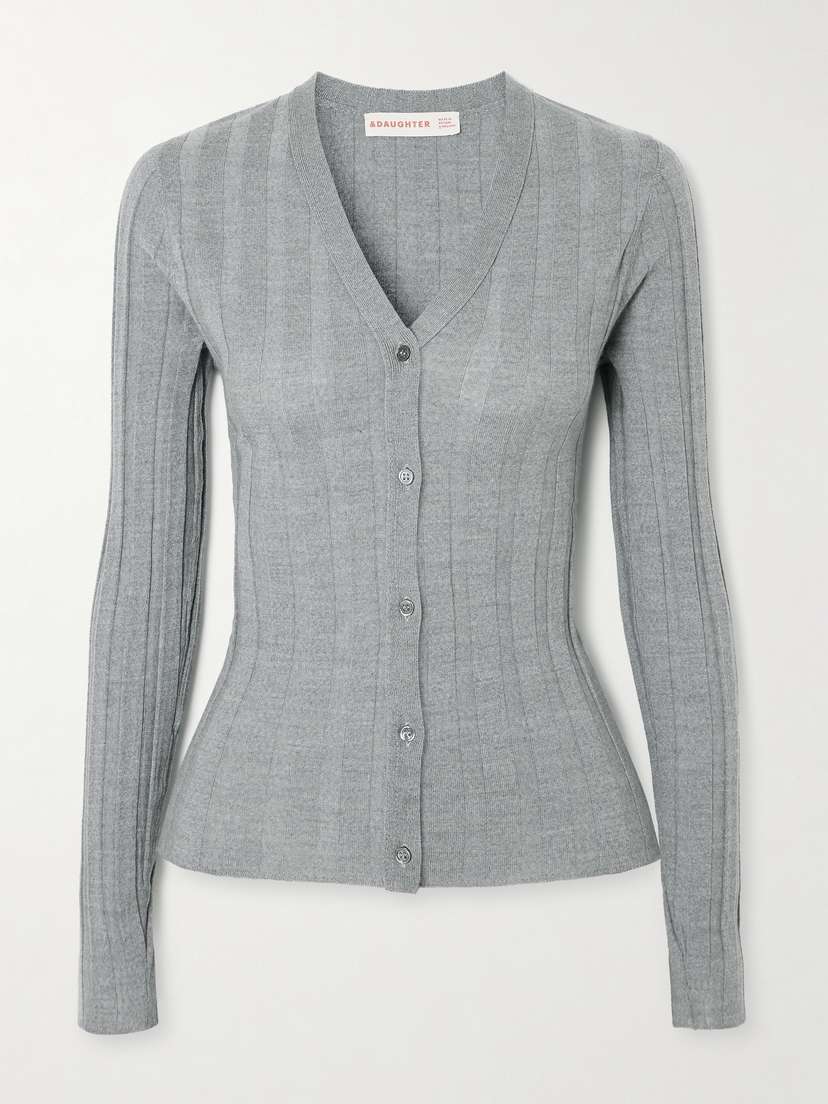 &Daughter Ribbed Wool Cardigan