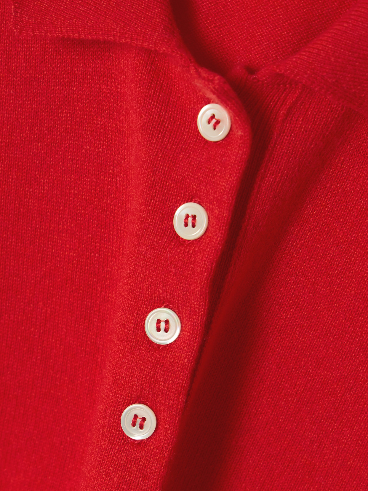 Shop And-daughter Aoife Cashmere And Cotton-blend Polo Sweater In Red