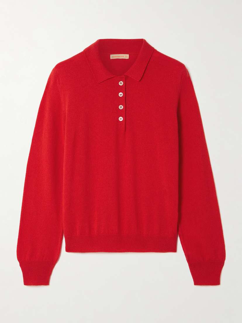 &Daughter Aoife Cashmere And Cotton-blend Polo Sweater