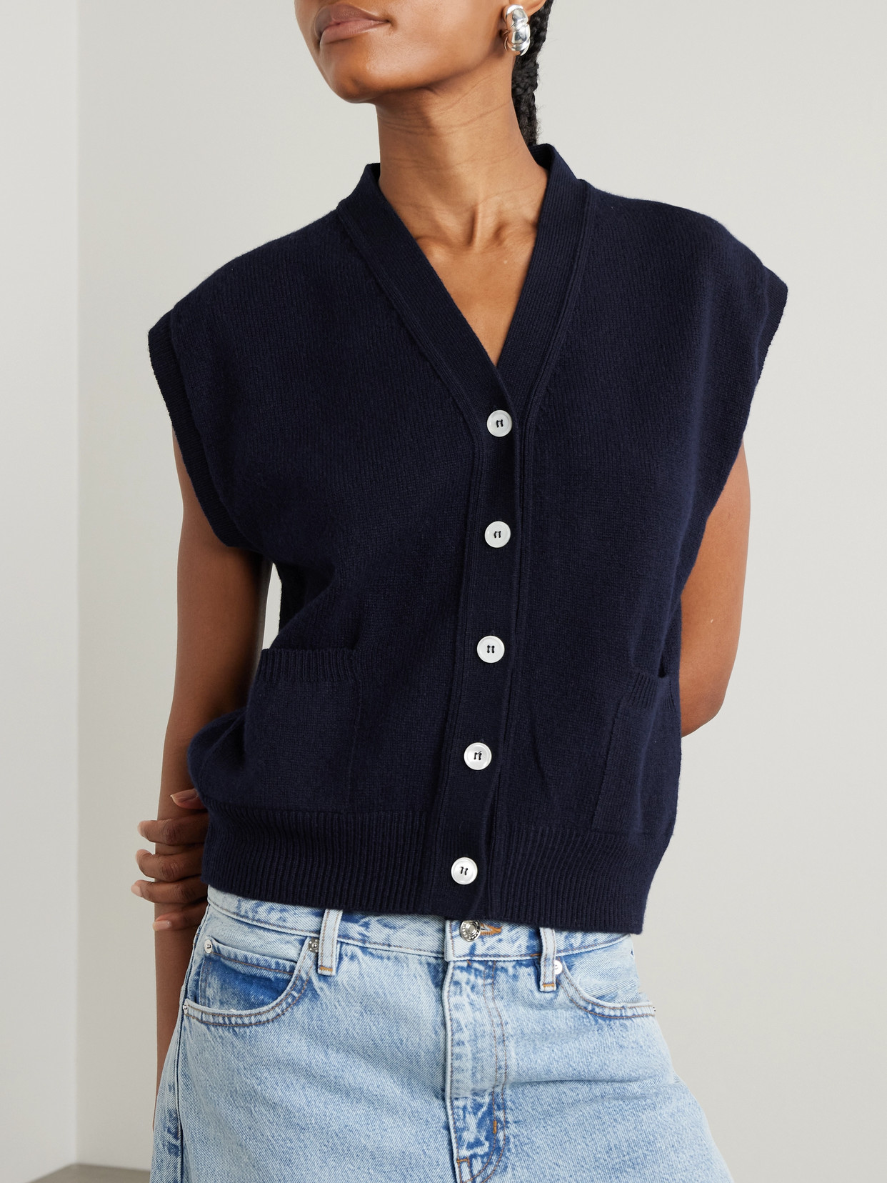 Shop And-daughter Wexford Wool Vest In Blue