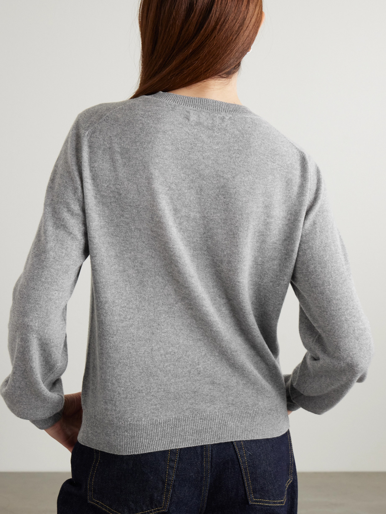 Shop And-daughter Enya Mélange Cashmere And Cotton-blend Cardigan In Gray