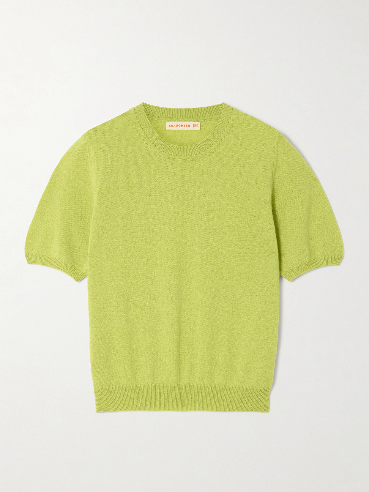 And-daughter Emer Cropped Cashmere And Cotton-blend T-shirt In Green