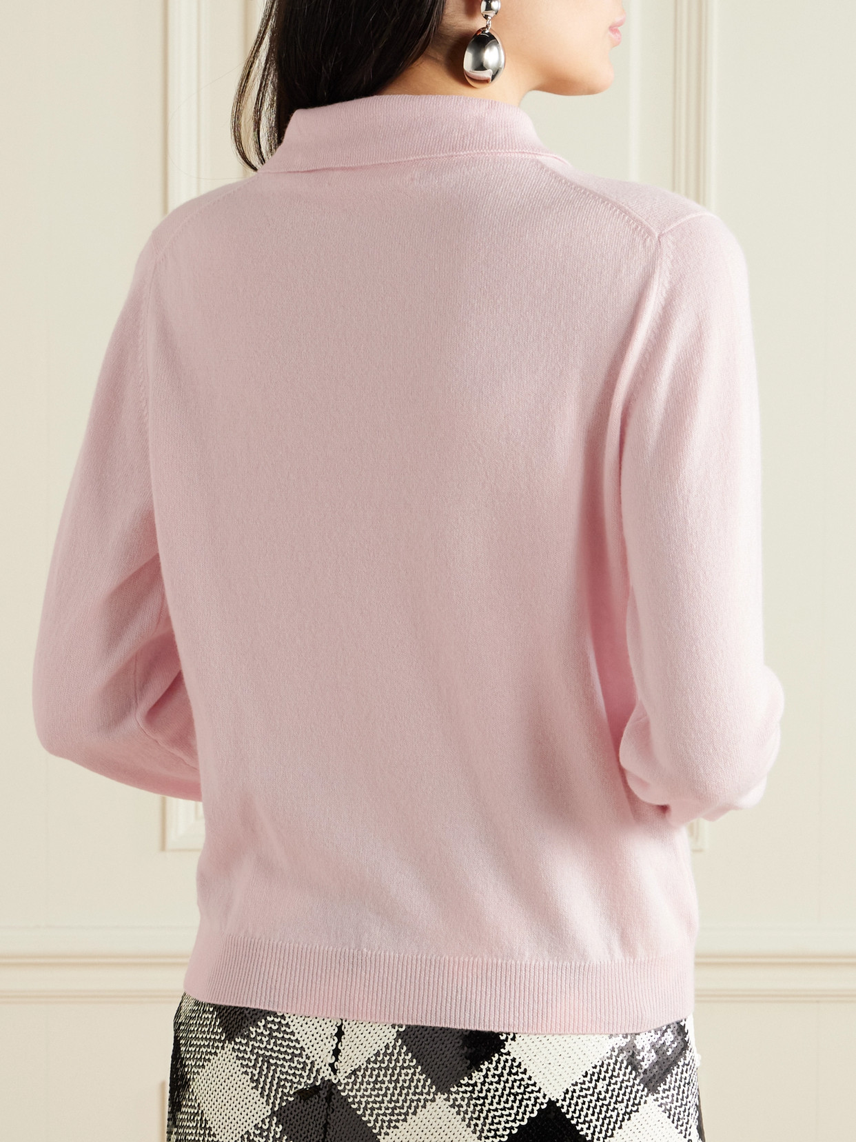 And-daughter Aoife Cashmere And Cotton-blend Polo Sweater In Pink