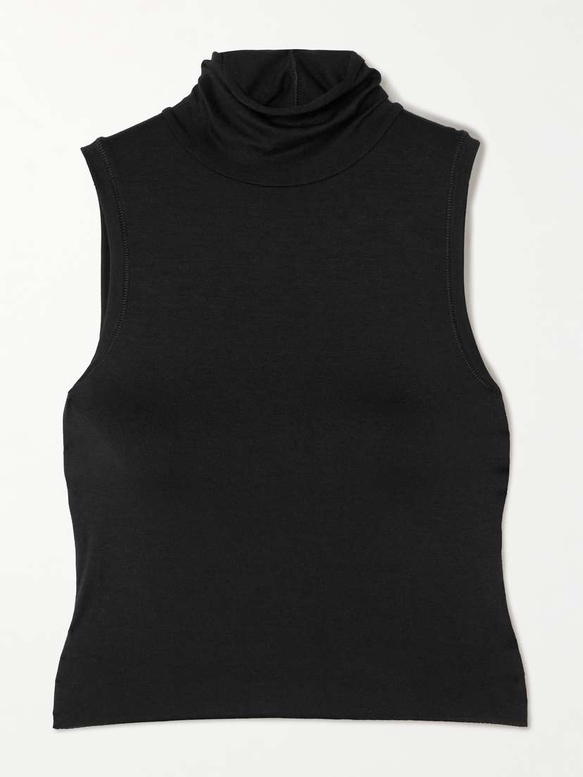 ÉTERNE Harlow Stretch-modal Jersey Turtleneck Tank