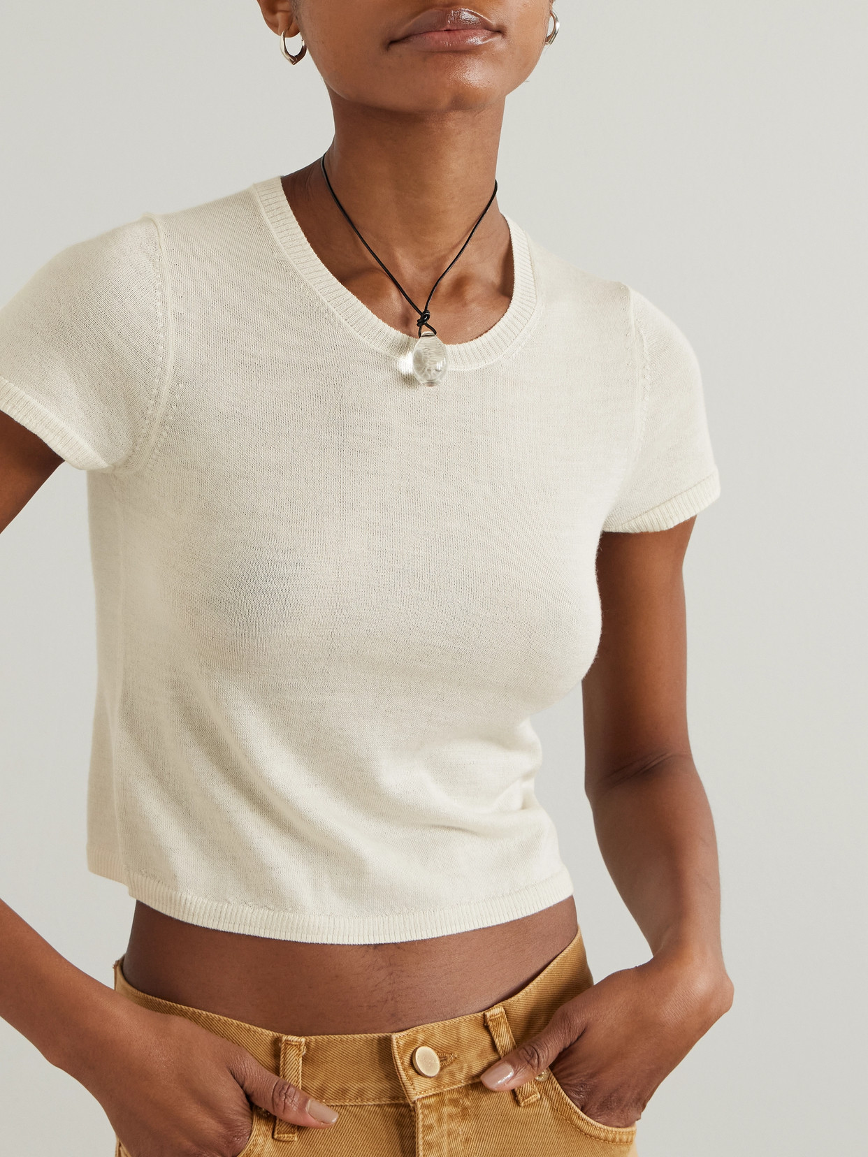 Éterne - Van Cropped Cashmere T-Shirt