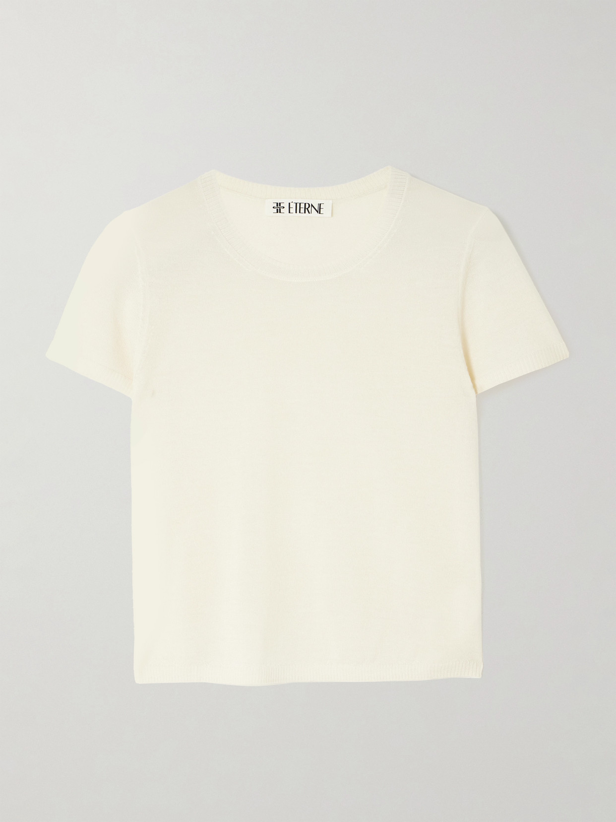 Éterne Van Cropped Cashmere T-shirt In Bone