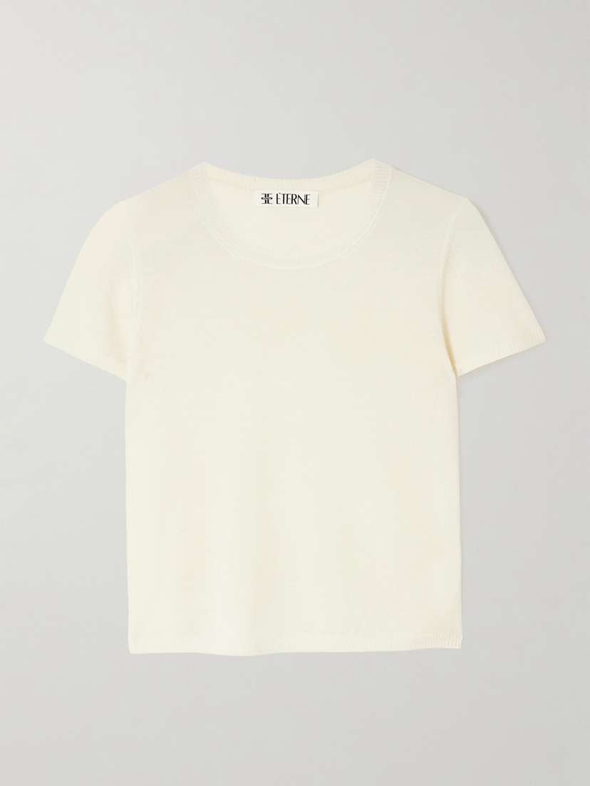 ÉTERNE Van Cropped Cashmere T-shirt