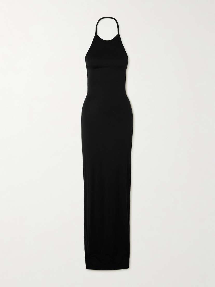 ÉTERNE Vivian Stretch-modal Jersey Halterneck Maxi Dress