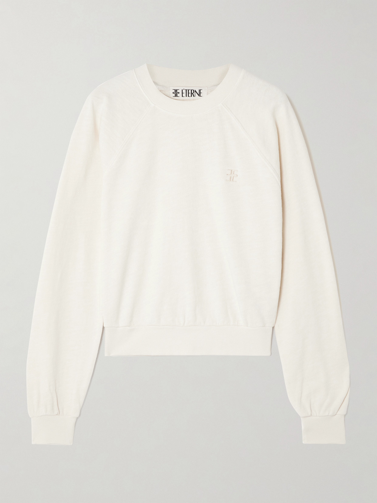 Éterne Sonny Embroidered Cotton-jersey Sweatshirt In Ivory