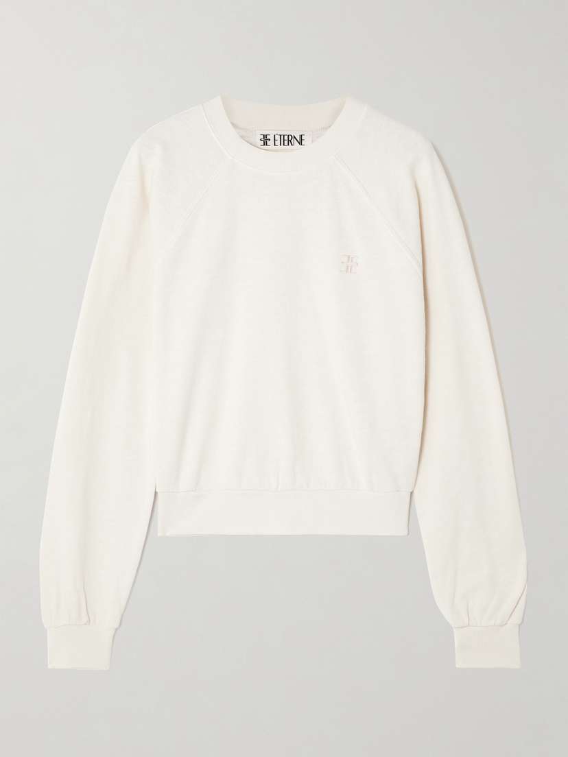 ÉTERNE Sonny Embroidered Cotton-jersey Sweatshirt