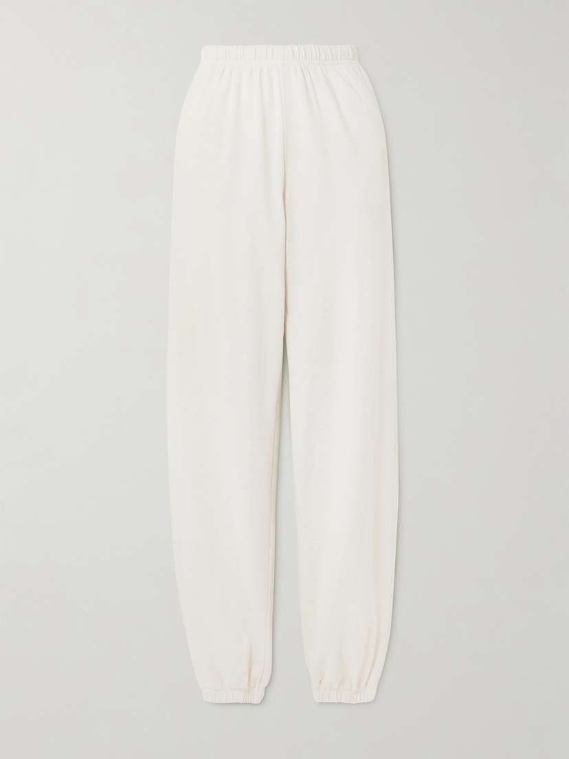 ÉTERNE Vinny Embroidered Tapered Cotton-jersey Track Pants