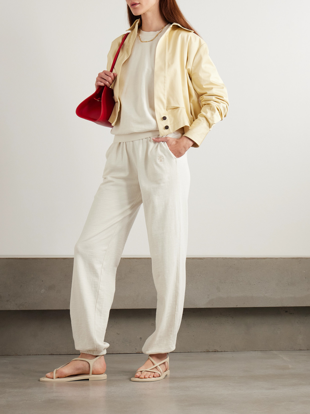 Éterne Vinny Embroidered Tapered Cotton-jersey Track Pants