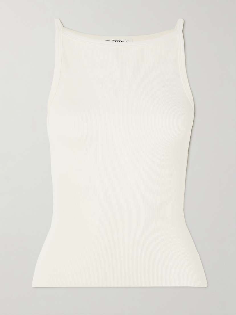 ÉTERNE Iris Ribbed Stretch-cotton And Modal-blend Jersey Tank
