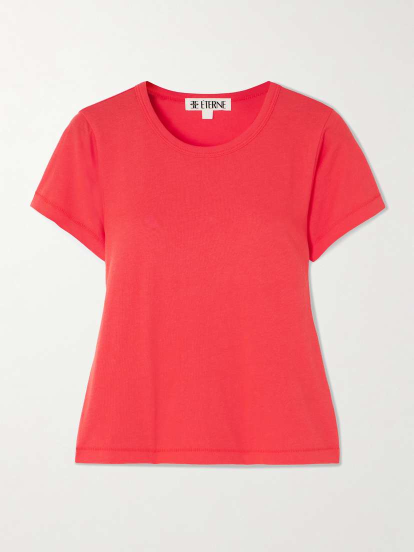 ÉTERNE Short Sleeve Baby Tee Cropped Cotton And Modal-blend Jersey T-shirt