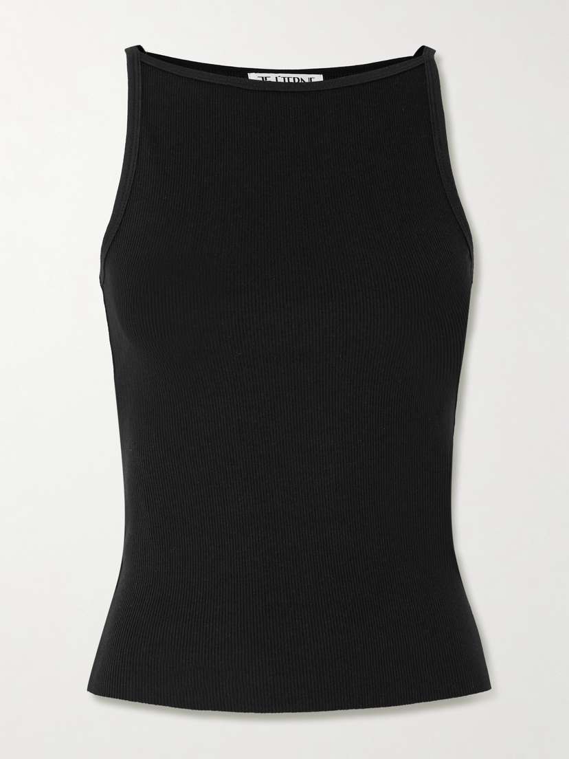 ÉTERNE Iris Ribbed Stretch-cotton And Modal-blend Jersey Tank