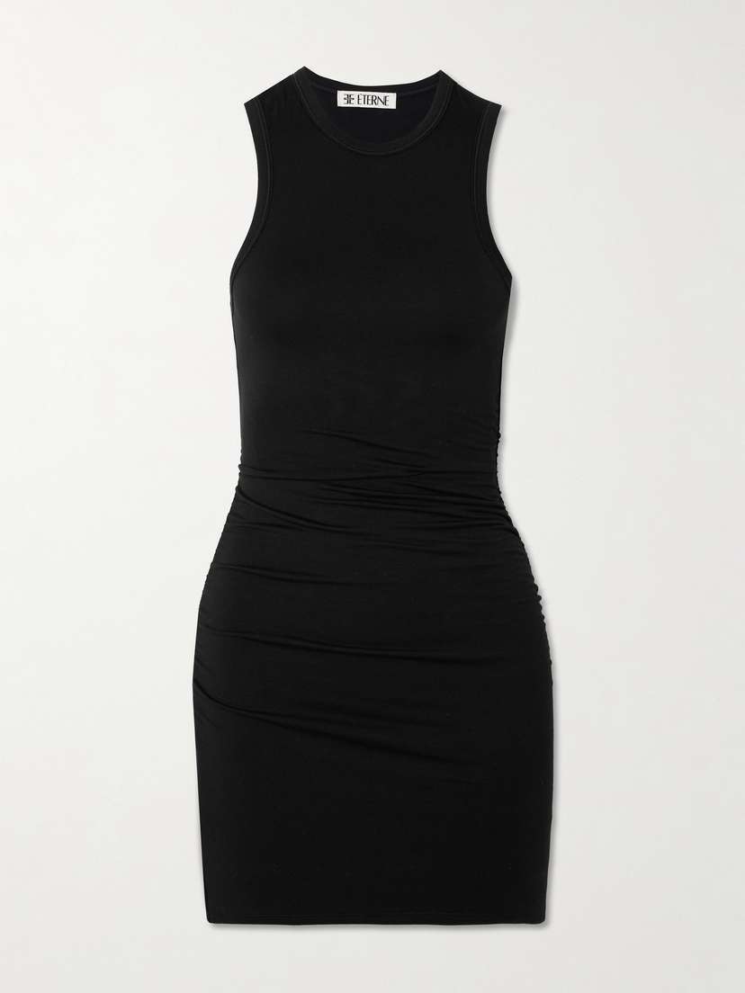 ÉTERNE Carrie Ruched Stretch-modal Jersey Mini Dress