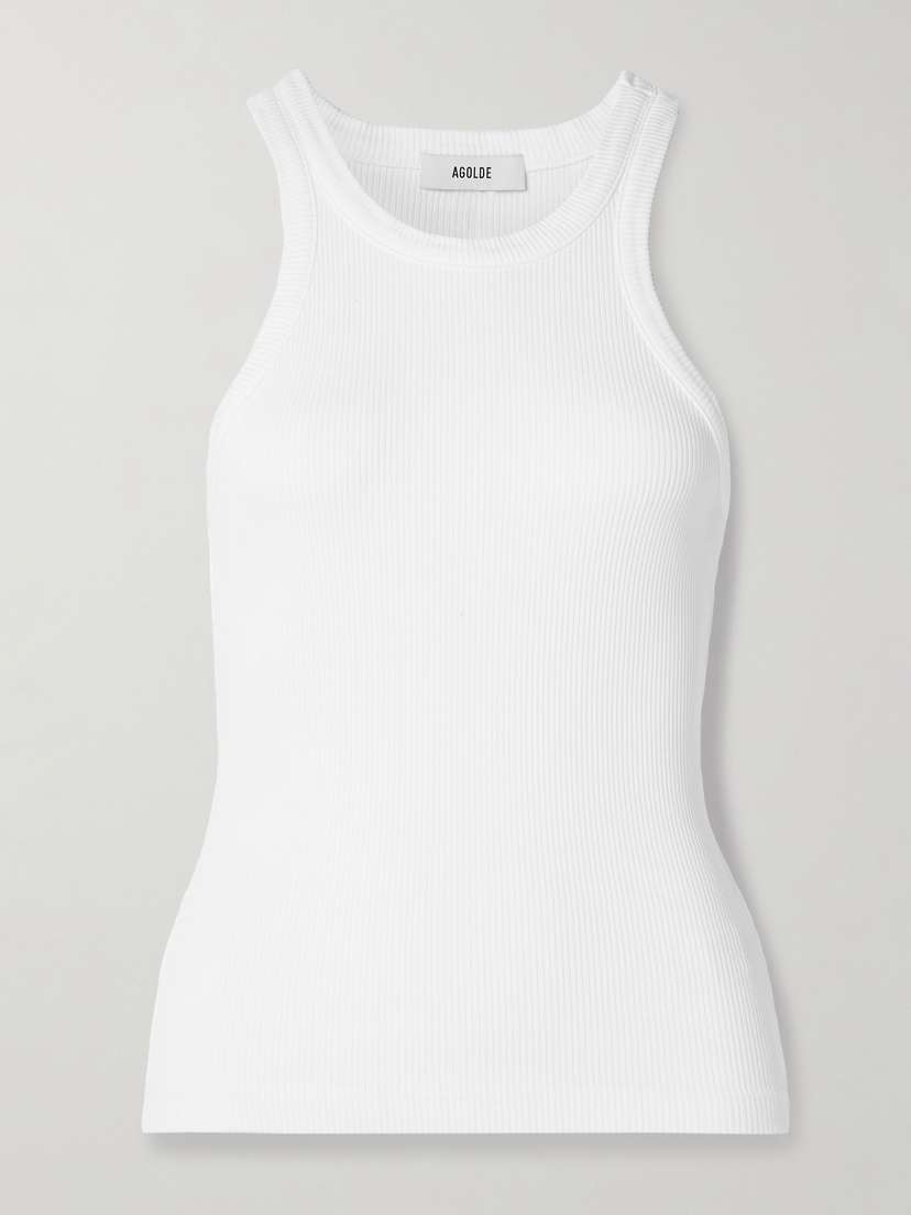 AGOLDE Rayne Ribbed Stretch Organic Cotton And Lyocell-blend Jersey Tank