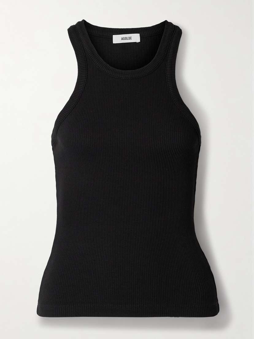 AGOLDE Rayne Ribbed Stretch Organic Cotton And Lyocell-blend Jersey Tank