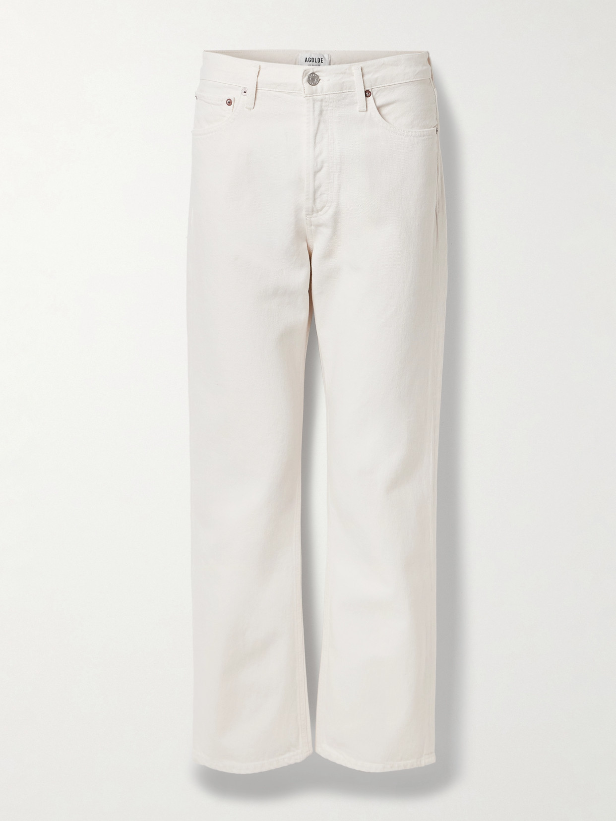Agolde 90s Crop Mid Rise Loose Straight Jean In Element In White
