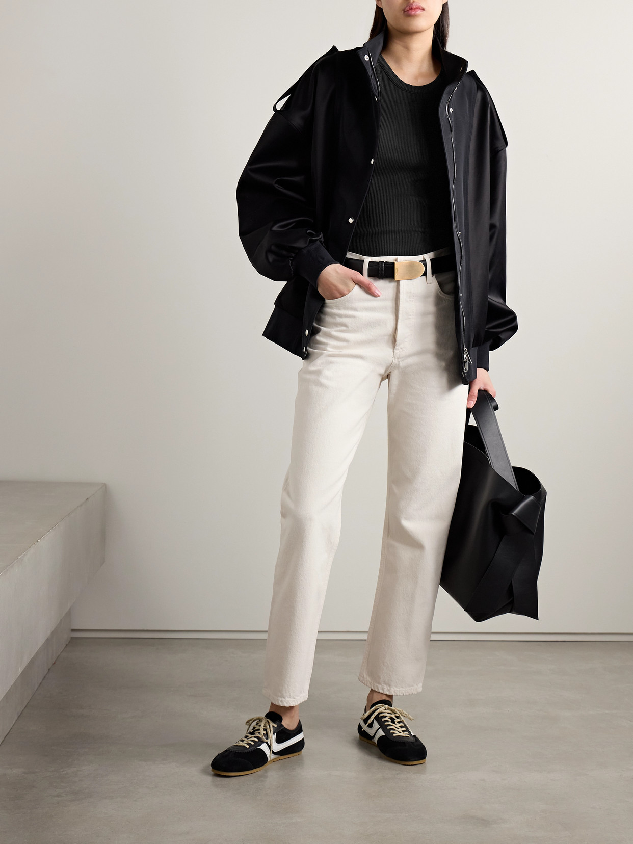 Agolde 90s Crop Mid Rise Loose Straight Jean In Element In White