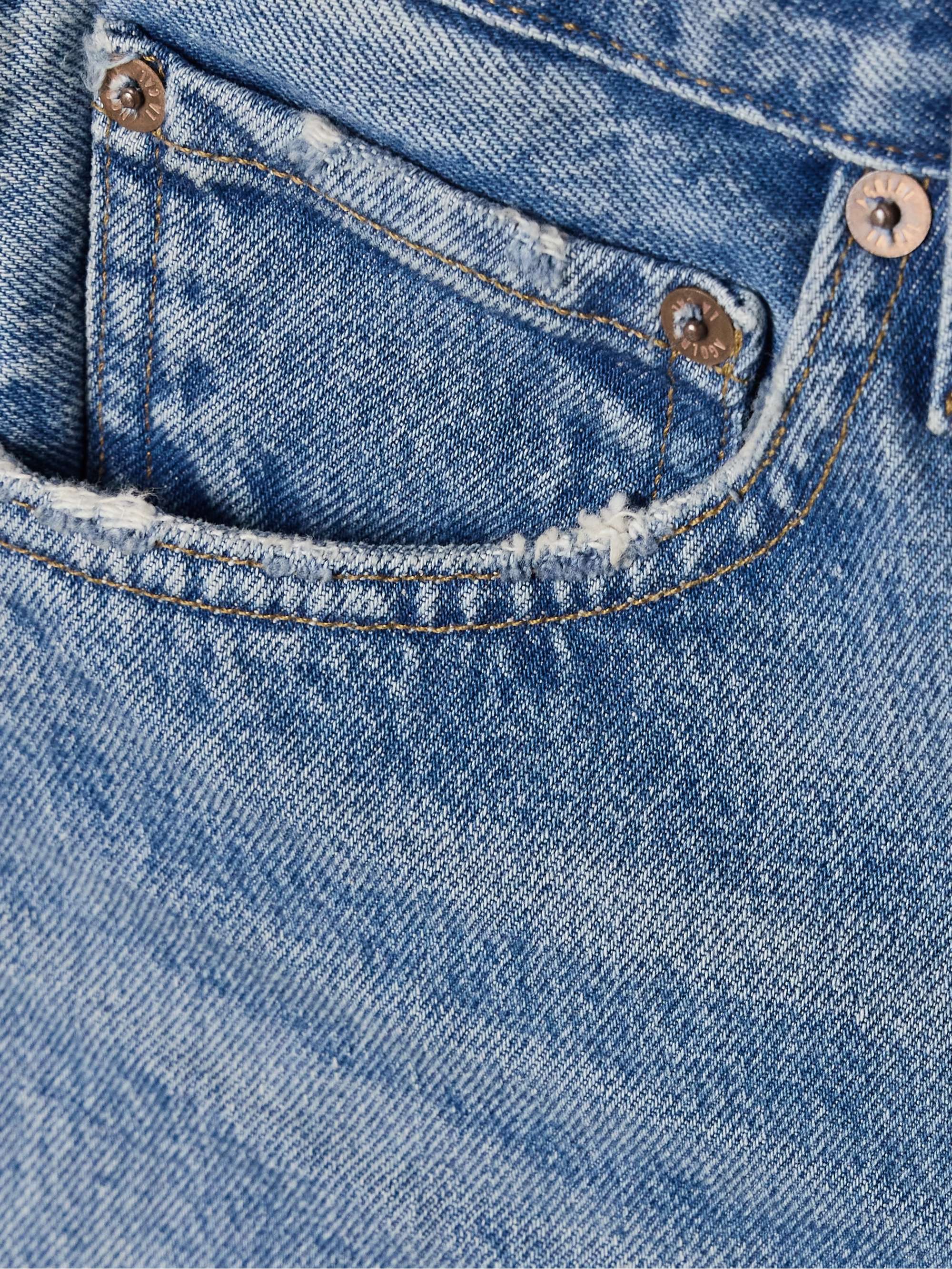 AGOLDE Long Parker distressed denim shorts